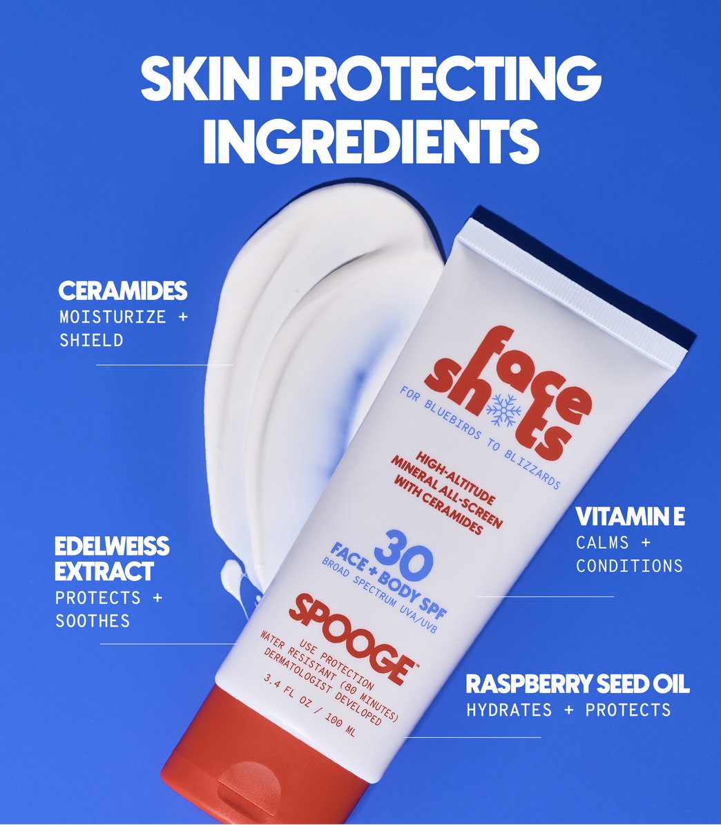 フェイスクリーム shiopo ki & Snowboard Mineral Sunscreen: Face Shots Water-Resistant SPF